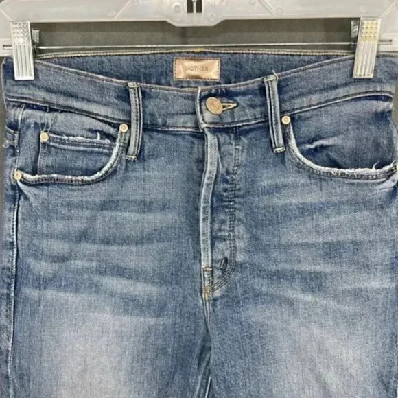 MOTHER The Mid Rise Button Fly Dazzler Ankle Fray Exposed Secret Sister Size 26 - Picture 7 of 12